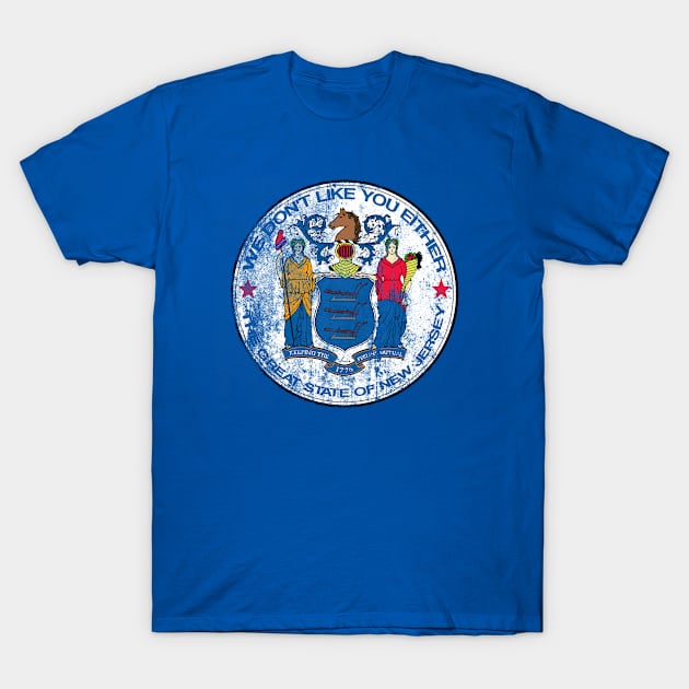 New Jersey Unofficial State Seal, distressed T-Shirt by MonkeyKing